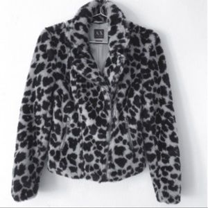 Armani Exchange A/X Faux Fur Jacket EUC